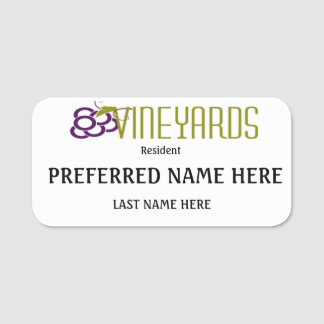 Les étiquettes de nom social Vineyards