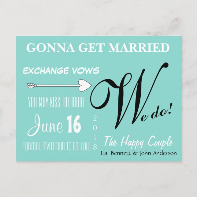 Les Faire-Part de Date de Couple Heureux (Devant)