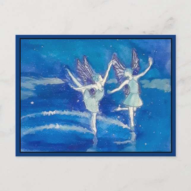 Les fées dans la carte postale de neige (Devant)