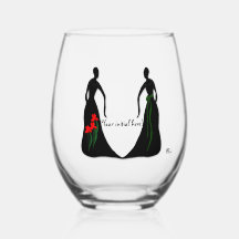 Les Femmes 16 oz. Stemless Wine Glass Personalized
