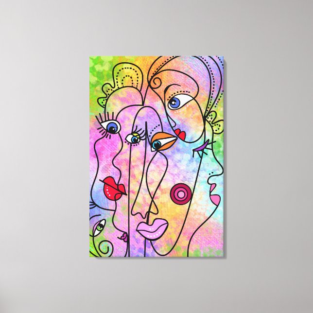 Les Femmes Abstraites Visage Toile Imprimer Style  (Recto)