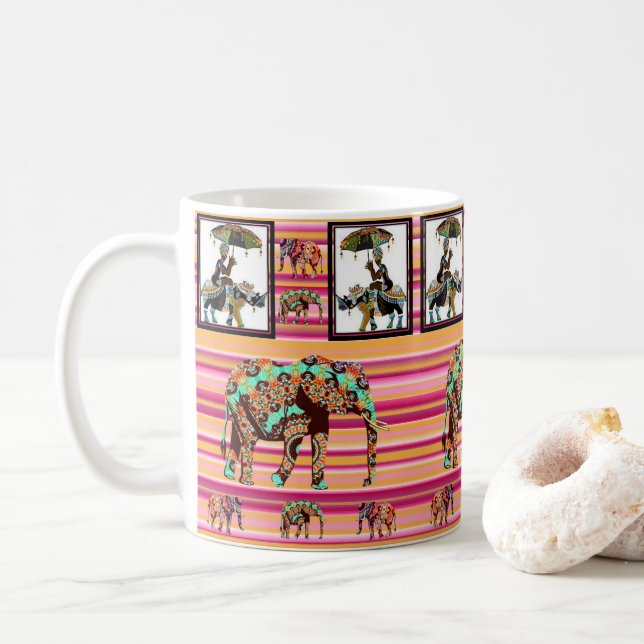 Les femmes africaines éléphantes frappent la Mug (Avec donut)
