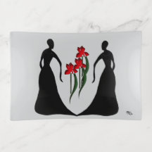 Les Femmes Black and Grey Trinket Tray