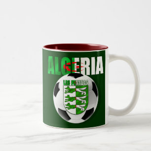 Les Fennecs Algeria flag soccer ball shield gifts Two-Tone Coffee Mug