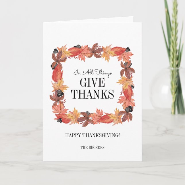 Les Feuilles D'Automne Remercient La Carte Thanksg (Devant)