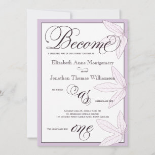 Les feuilles deviennent un seul Faire-part de mari