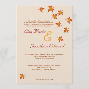Les Feuilles en chute Autumn Faire-part de mariage