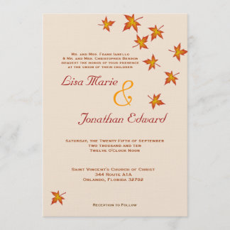 Les Feuilles en chute Autumn Faire-part de mariage