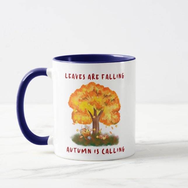 Les feuilles tombent L'automne appelle 11oz Mug (Gauche)