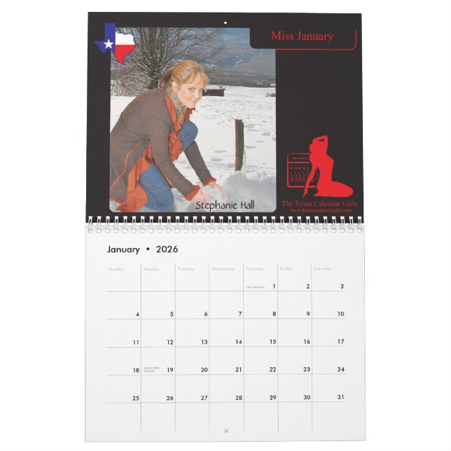 Les filles 2010 de calendrier du Texas 12 mois (Jan 2026)