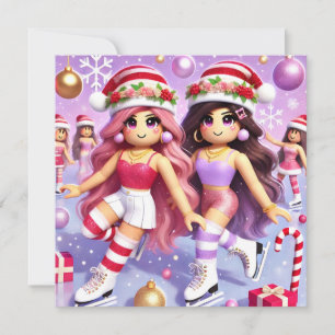Les filles Ados de Robloxo jolie carte de Noël