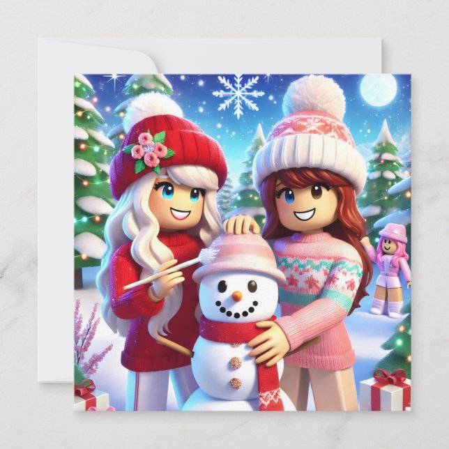 Les filles Ados de Robloxo jolie carte de Noël (Devant)