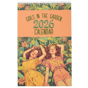Les filles dans le jardin Calendrier 2026