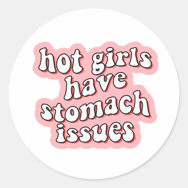 Les Filles Hot ont Stomach Problèmes Sticker (Devant)