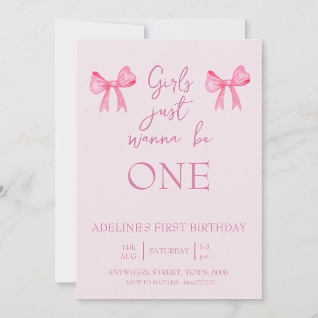 Les filles veulent être UN invitation rose. (Devant)