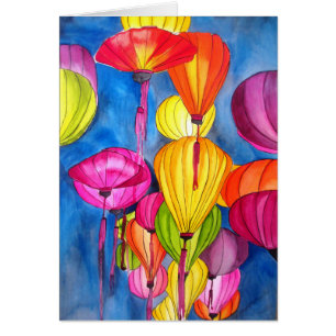 Les fines aquarelles des lanternes chinoises