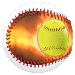 Les flammes de balle rapide de softball jaune de S