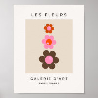Les Fleurs 03 Abstract Flower Pink Olive Floral