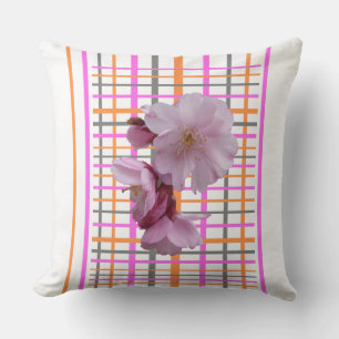 Les fleurs À damiers la croûte Motif. Coussin déco