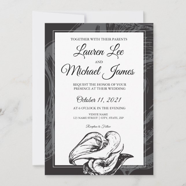 Les fleurs Calla Lilies Faire-part de mariage (Devant)