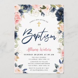 Les fleurs de la marine florale Invitation au bapt