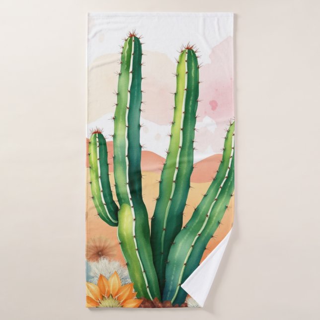 Les fleurs du désert peintes (Serviette de bain)