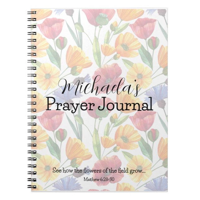 Les fleurs du Journal de prière sur le terrain (Devant)