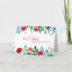 Les fleurs peintes à la main ont plié le carte