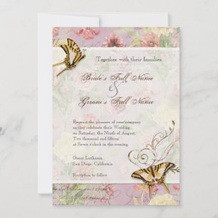 Les Fleurs Peony Rose Tulip Floral Flowers Wedding Invitation