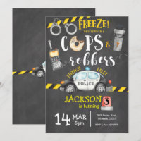 Les flics et les robots Invitation de fête d'anniv