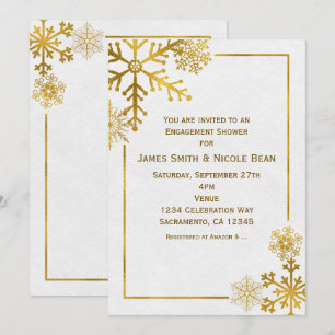 Les flocons d'or Invitations hivernales de Noël