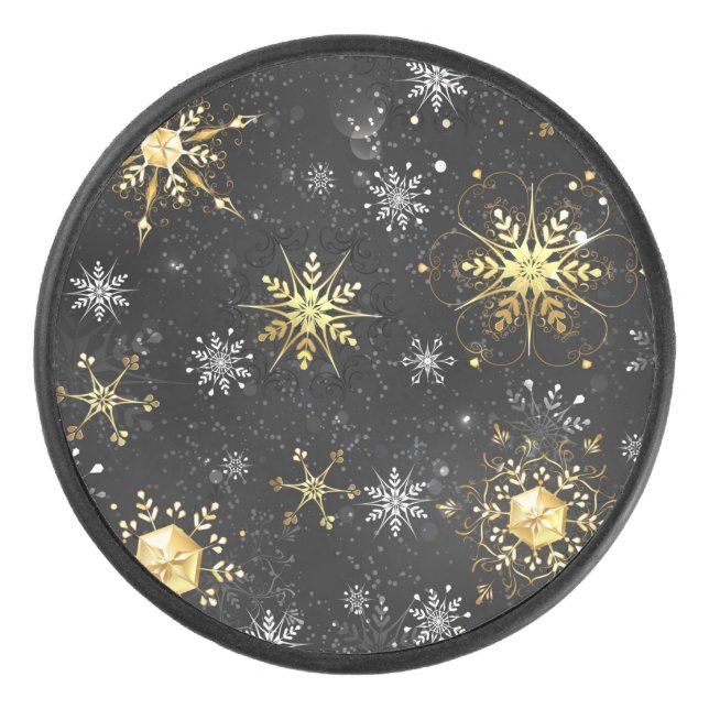 Les flocons dorés de Noël sur l'Arrière - plan noi (Devant)
