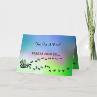 Les Fourmis Sur Une Invitation À Pique-Nique