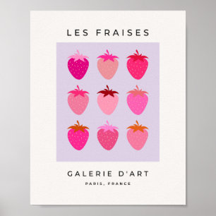 Les Fraises 03 Pink And Purple Strawberries Fruit Poster
