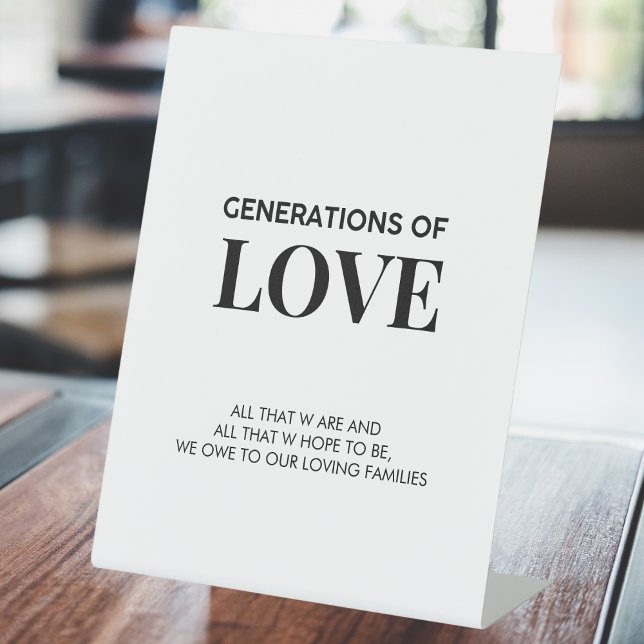 Les générations d'amour | Panneau de table Mariage (Créateur téléchargé)