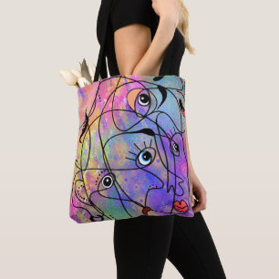 Les Gens Font Face Au Sac fourre-tout Peinture De 