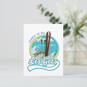 Les Gets france ski logo Postcard