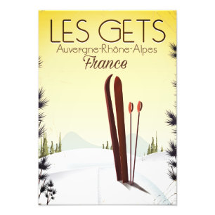 Les Gets France ski travel poster