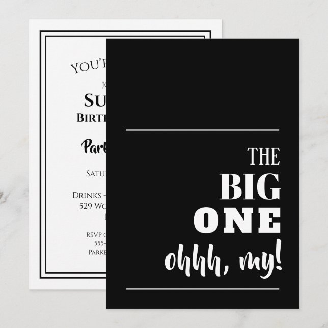 Les grandes invitations d'anniversaire (Devant / Derrière)