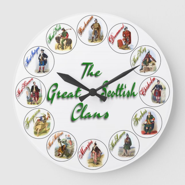Les grands clans écossais style horloge deux (Recto)