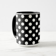 Les grands Pois blancs élégants de Black Mug
