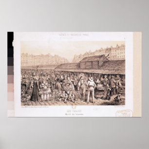 Les Halles, 1855 Poster