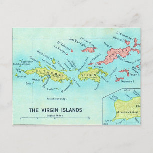 Les îles Vierges Carte Postale Ancienne