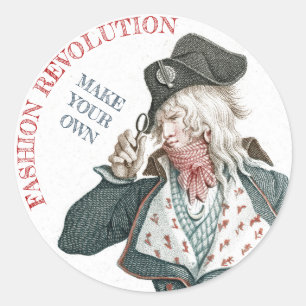 Les Incroyables French Fashion Revolution Vintage Classic Round Sticker