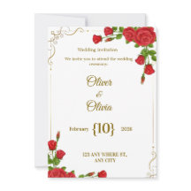 Les invitations de mariage ornées de roses rouges 
