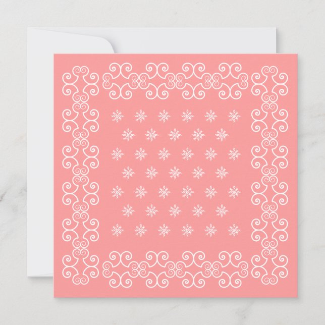 Les invitations de rose de Bandana de cow-girl (Devant)