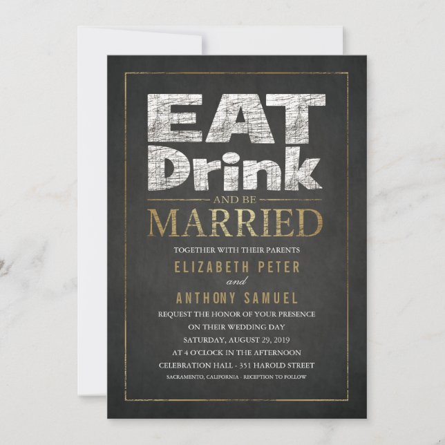 Les invitations drôles de mariage mangent la (Devant)