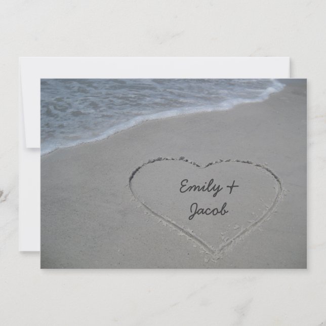 Les Invitations du Heart in the Sand Beach Anniver (Devant)