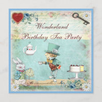 Les Invitations du Mad Hatter Wonderland Birthday 
