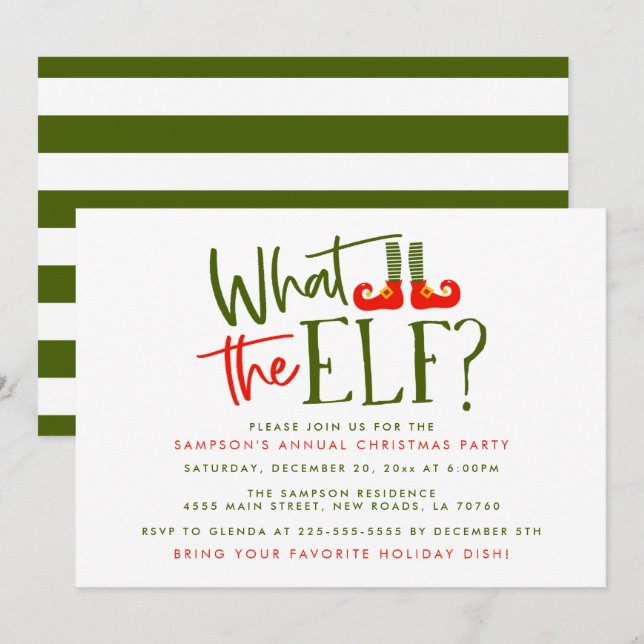 Les invitations du Noël des elfes (Devant / Derrière)
